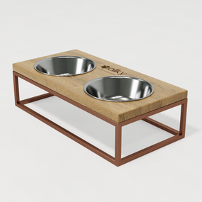 Миски на подставке для средних собак и больших котов Hollky Base M (2 × 0,95 л) BM-422110-GLNT