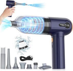 Портативний пилосос для всмоктування, видування, надування й накачування 4 в 1, 15000 Па, 7 насадок