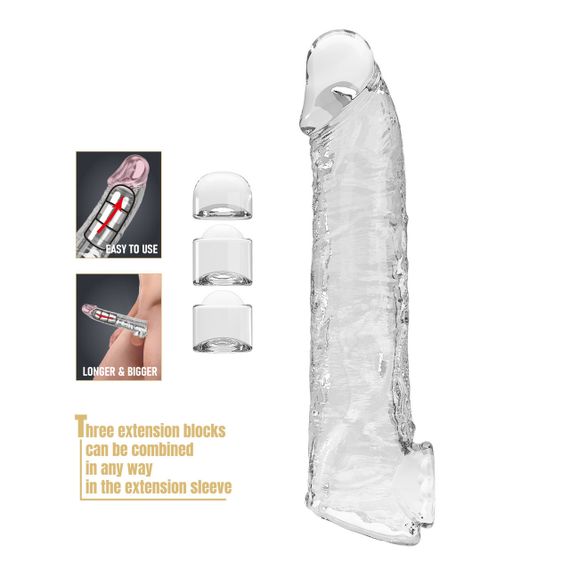 Подовжуюча насадка Pretty Love - Silas Penis Sleeve Clear, BI-026279M Sex Aura | Зображення 2