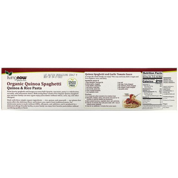Суперфуд NOW Foods Real Food, Organic Quinoa Spaghetti, 8 oz 227 g NOW-06325 | Зображення 1