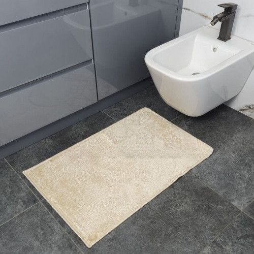 Набір килимків для ванної кімнати 2шт 50*80см+40*50см U-виріз Ромб Smile бежевий поліпропілен Дариана | Зображення 2