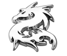 Наклейка на авто SV F43604 металева у вигляді китайського дракона 6,5*6,1 см Сріблястий (sv2636-6s)