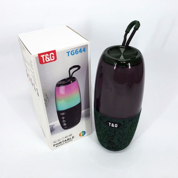 Портативная колонка TG644 5W с RGB подсветкой и ремешком. DY-786 Цвет: зеленый | Зображення 2