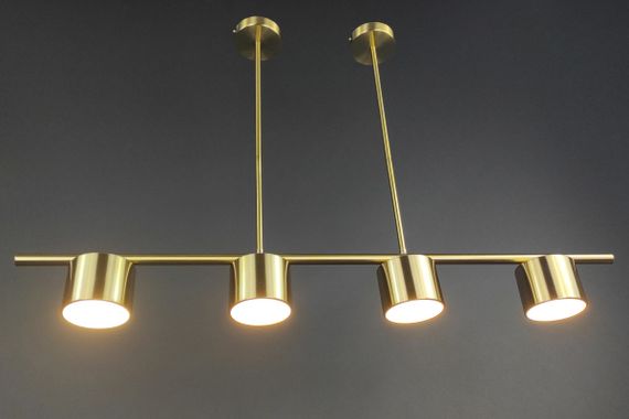 Люстра світлодіодна стельова LED світильник для квартири на стелю лед 27719 Латунь 33-63х10х100 см. | Зображення 3