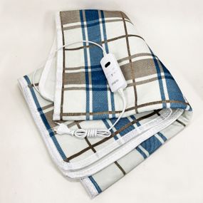 Електропростирадло односпальне 70х150 см тепле електро простирадло ковдра з підігрівом клітина JP-17