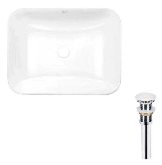 Комплект Qtap Scorpio: Раковина врізна прямокутна 510х390х145 мм White + Донний клапан PU02 (QT1411K490WN47290)