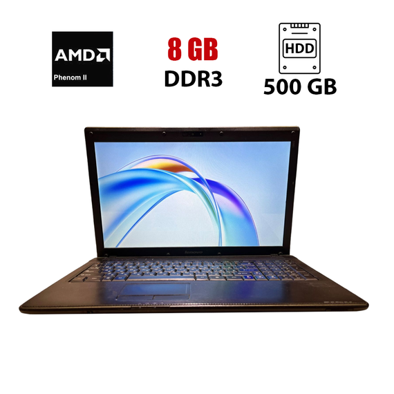 Ноутбук Lenovo G565 / 15.6" (1366x768) TN / AMD Phenom II N870 (3(3) ядра по 2.3 - 2.8 GHz) / 8 GB DDR3 / 500 GB HDD / AMD Radeon HD 4200 Graphics / WebCam б/в