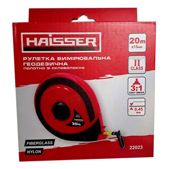 22023 Рулетка геодезическая закрытая 20 м Haisser | Зображення 1