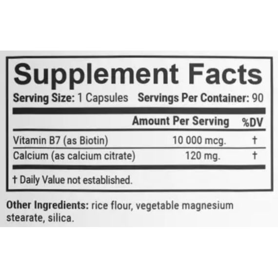 Биотин En`vie Lab Biotin 10000 mcg 90 Caps | Зображення 1