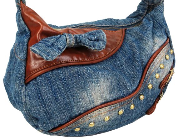 Жіноча джинсова сумка  Fashion jeans bag синя | Зображення 5