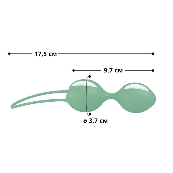 Вагінальні кульки Fun Factory SMARTBALLS DUO, фісташково-білі, 2 шт, діаметр 3,2 та 3,6 см | Зображення 1