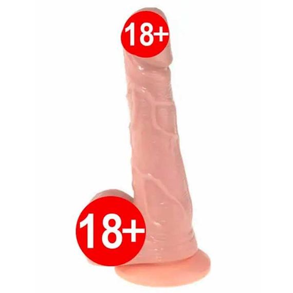 Реалистичный гнущийся фаллоимитатор на присоске - 19x15x3,8 см.