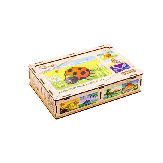 Деревянный детский пазл 4в1 "Насекомые" Puz-59557, 80 элементов