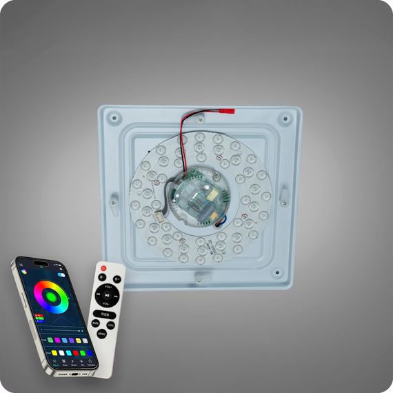 Люстра світлодіодна 517 Dlight RGB з пультом і  колонкою 45Вт Білий (02152) | Зображення 7