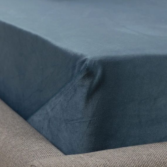 Простынь-чехол на резинке двуспальная ТЕП Velour 2-04824_34658 180х200 см синяя | Зображення 3