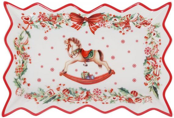 Фарфоровое блюдо прямоугольное Сhristmas present 25см