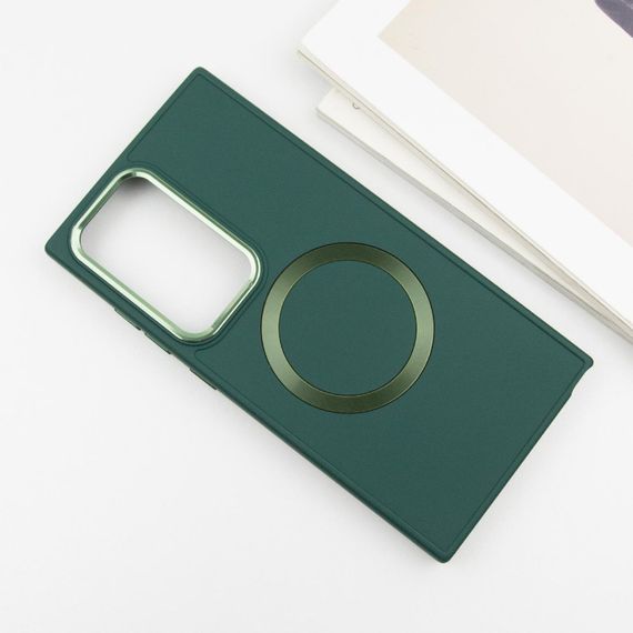 TPU чехол Bonbon Metal Style with MagSafe для Samsung Galaxy S24 Ultra Зеленый / Army Green | Зображення 2
