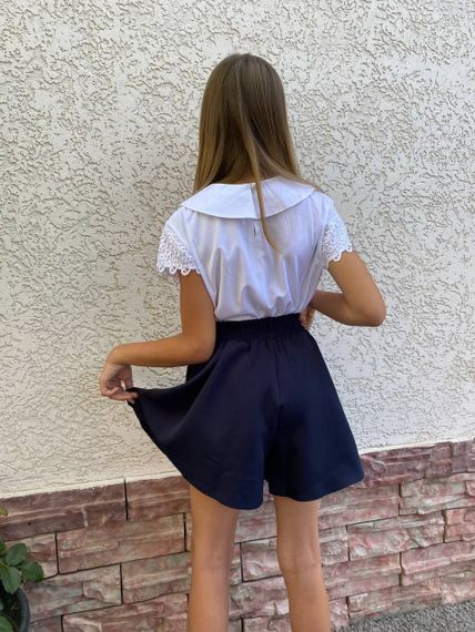 Детская школьная юбка-шорты на девочку цвет темно-синий размер 152, SBR132 | Зображення 1