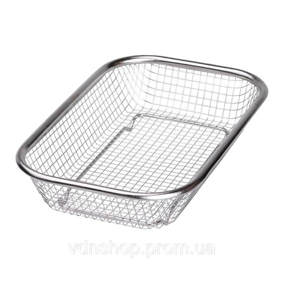 Сито-кошик для миття овочів та фруктів 29.5х21х6 см друшляк з нержавіючої сталі HP-19-23-M | Зображення 2