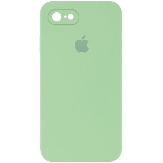 Чохол Silicone Case Square Full Camera Protective (AA) для Apple iPhone 7 / 8 / SE (2020) (4.7") М'ятний / Mint