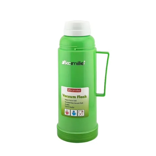 Термос 600мл зі скляною колбою та пластиковою ручкою (синій, зелений, червоний) KAMILLЕ 2071 | Зображення 3