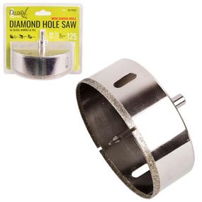 Свердло корончате алмазне по склу та кераміці 125мм з центрувальним свердлом Alloid