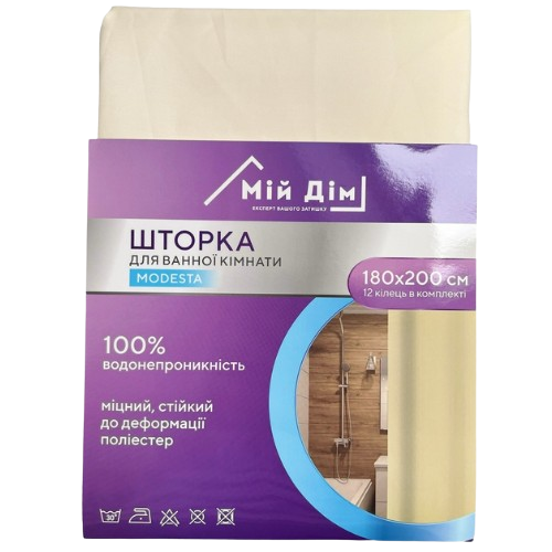 Шторка для ванної 180*200см Modesta NJ10113 МД Виланд | Зображення 1