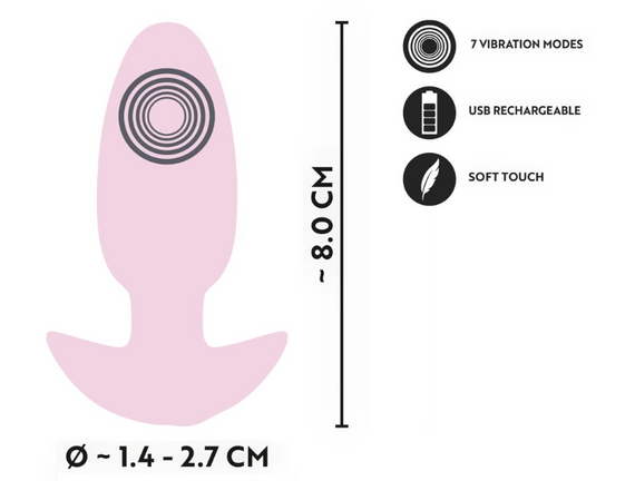 Анальна пробка з вібрацією Vibrating Mini Butt Plug Rose Sex Aura | Зображення 1