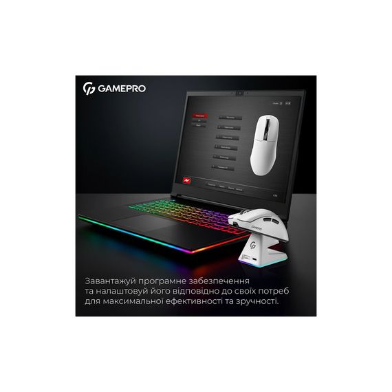 Мишка GamePro Asgard Thor Wireless/Bluetooth/USB White (GM023W) | Зображення 8