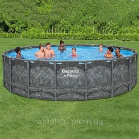 Каркасный круглый бассейн 549х132 см на 26 000 л с фильтр-насосом, лестницей, тентом Bestway 561KC