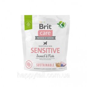 Корм сухой Brit Care Dog Sustainable Sensitive для собак с чувствительным пищеварением с рыбой и насекомыми 1 кг