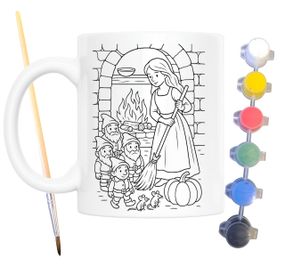Набір для творчості кружка розмальовка Білосніжка (за мотивами казки братів Грімм) 330 мл біла (КР0188)