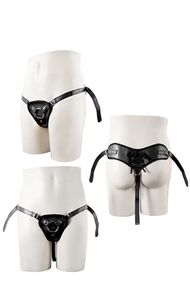 Трусики для страпону з 2 кільцями STRAPON BLACK PU HARNESS WITH TWO RINGS