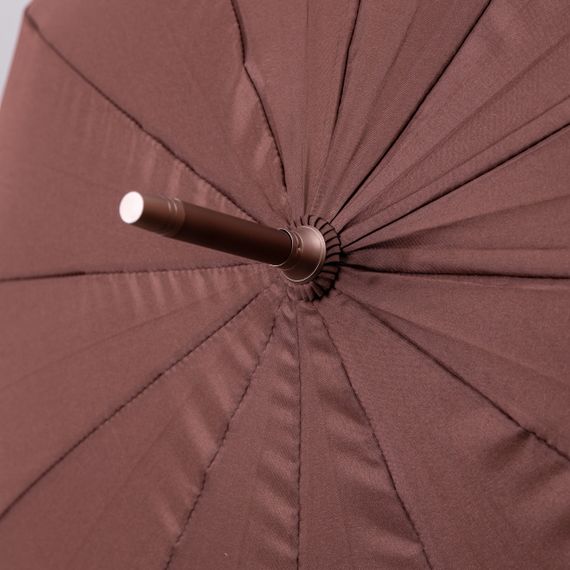 Класична парасолька-тростина з чохлом напівавтомат з поліестеру міцна надійна 12 спиць діаметр 120 см Коричневий HP-23-16BR | Зображення 6