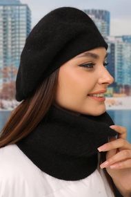 Комплект «Кристина» (берет и баф) черный