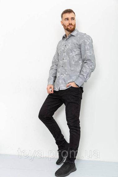 Сорочка чоловіча з принтом колір чорно-білий розміри S, M, XXXL, XXL, XL, L FA_003827 | Зображення 1