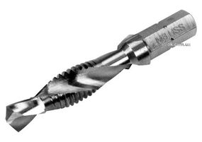 Свердло-мітчик YATO М8 х 1.25 x 51/11 мм HSS М2 HEX-1/4" (YT-44845)