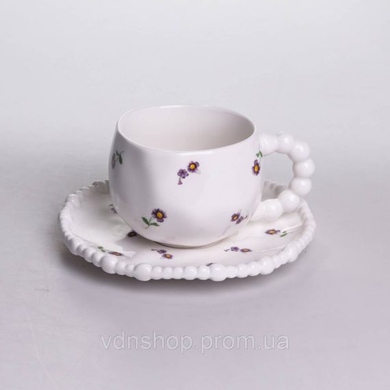 Столовий набір посуду тарілок і чашок 32 предмети на 6 персон Pearl порцеляновий YY78-4A | Зображення 4