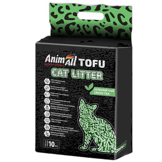 Соєвий наповнювач для котячого туалету з ароматом зеленого чаю AnimAll Tofu Green Tea, 10 л