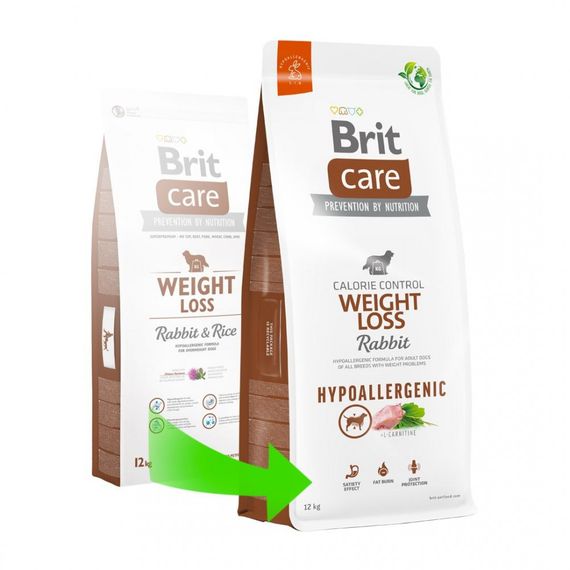 Корм сухий Brit Care Dog Hypoallergenic Weight Loss для собак із зайвою вагою гіпоалергенний з кроликом 12 кг | Зображення 1
