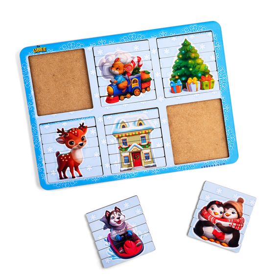 Развивающие пазлы-палочки "Новогодние" (ПСД229) PSD229 двусторонние | Зображення 1
