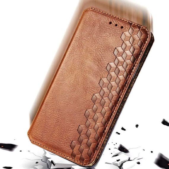 Кожаный чехол книжка GETMAN Cubic (PU) для Samsung Galaxy A13 4G Штучна шкіра, Слот для візитки, Коричневий | Зображення 3