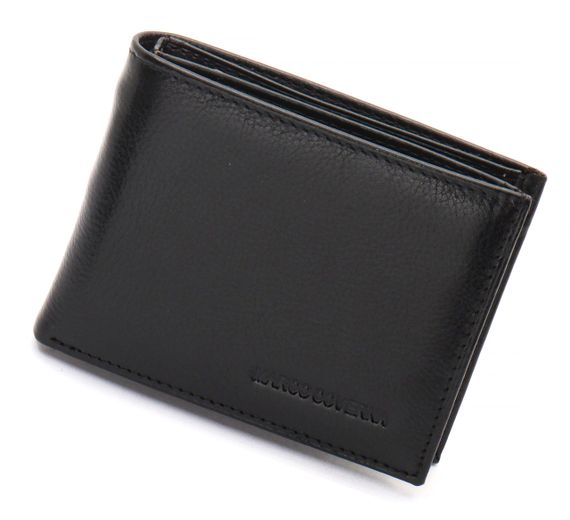 Черное мужское портмоне из натуральной кожи на магните с зажимом Marco Coverna MC-030AH-1 | Зображення 2