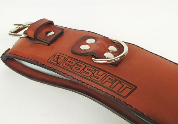 Манжета EasyFit F8 коричнева для тяги на тренажері (шкіра) (EF-LGSTR-F8-BR) | Зображення 3