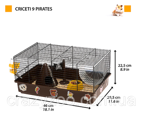 Клітка для хом'яків Ferplast Criceti 9 Pirates чорна 46х29.5х23 см 57009061 | Зображення 1