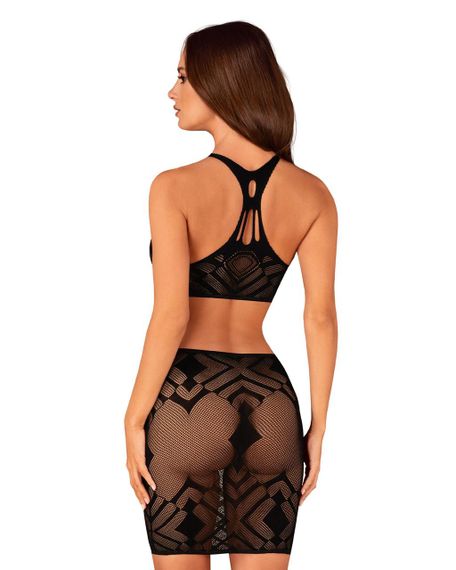 Еротичний напівпрозорий комплект Obsessive K101 top & skirt S/M/L, топ, спідниця Sex Aura | Зображення 1