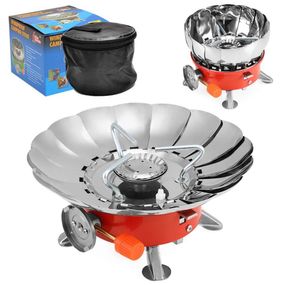 Газова туристична плита-пальник з вітрозахистом, KOVAR K-203 / Похідна міні плита з п'єзопідпалом