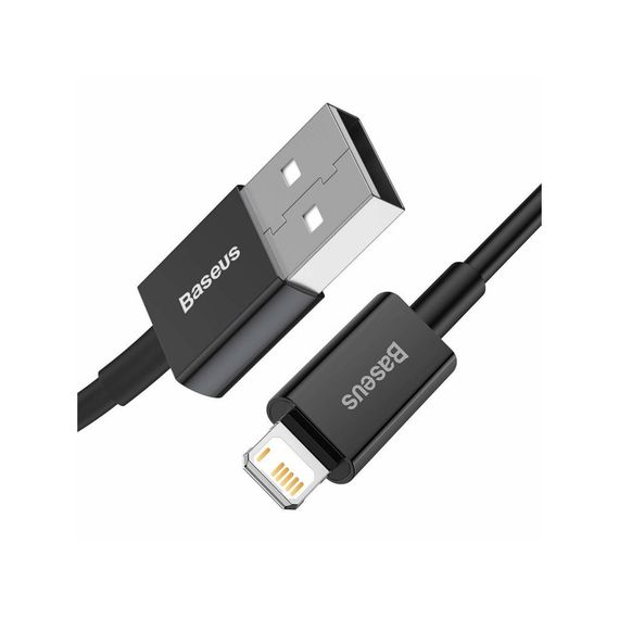 Дата кабель USB 2.0 AM to Lightning 1.0m 2.4A Superior Series Black Baseus (CALYS-A01) | Зображення 1