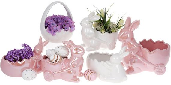Вазон інтерєрний Кролик біля яйця White 19х12х13см ceramic | Зображення 1