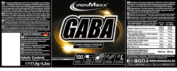 Аминокомплекс для спорта IronMaxx GABA 100 Caps | Зображення 1